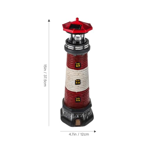 Solar Powered Rotating Lighthouse Statue D27185