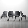 Black PU Leather Dining Chairs Set of 4 Z527762