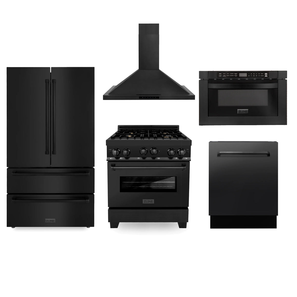 30 in. Gas Range, Range Hood, Microwave Oven, Dishwasher, Refrigerator K622
