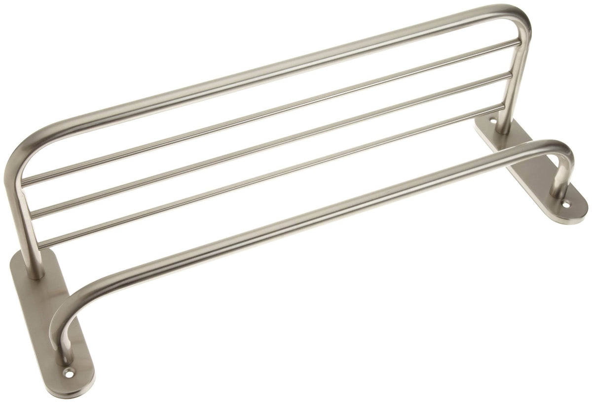 Satin Nickel Commercial Bath Accessory 24-Inch Jumbo Towel Shelf with Single Bar X4556