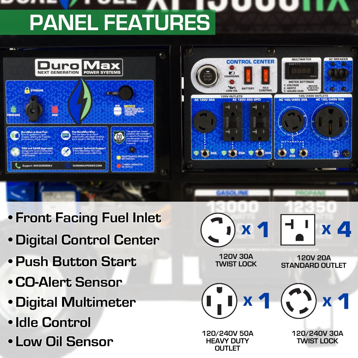 13,000 Watt Dual Fuel Portable Generator K986