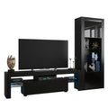 Black Modern Wall Unit Entertainment Center H7303
