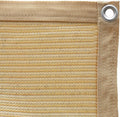 90% Shade Fabric Sun Shade Cloth Taped Edge with Grommets 12’ x 20’, Wheat N58022
