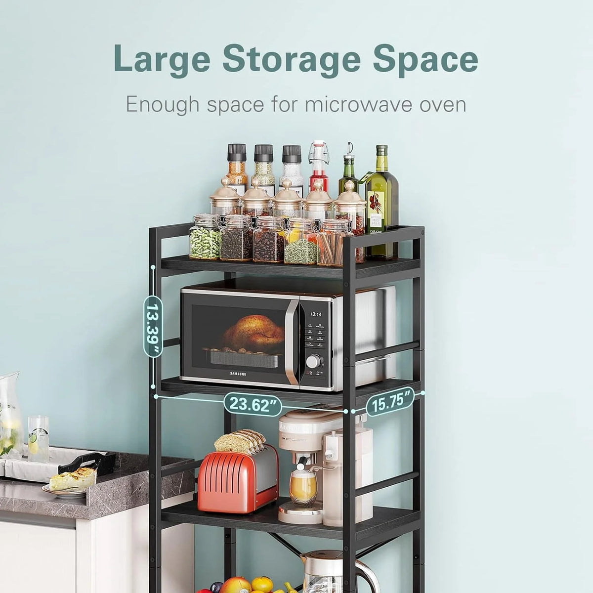 5-Tier Bakers Rack with Storage, Black M23283