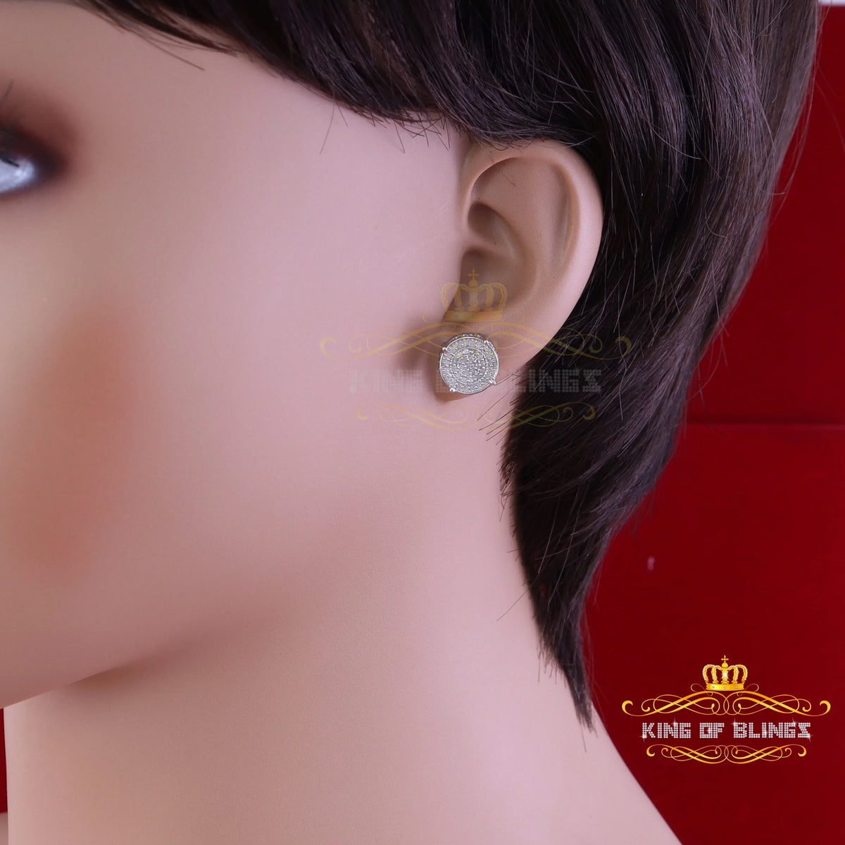 925 Sterling Silver Diamond Stud Earrings M2741