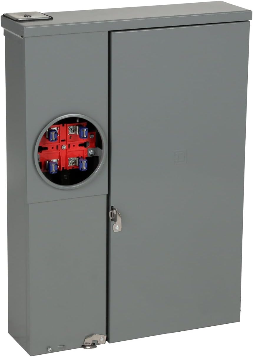 200 Amp 8-Space 16-Circuit Outdoor Meter Socket and Main Breaker Load Center C365584