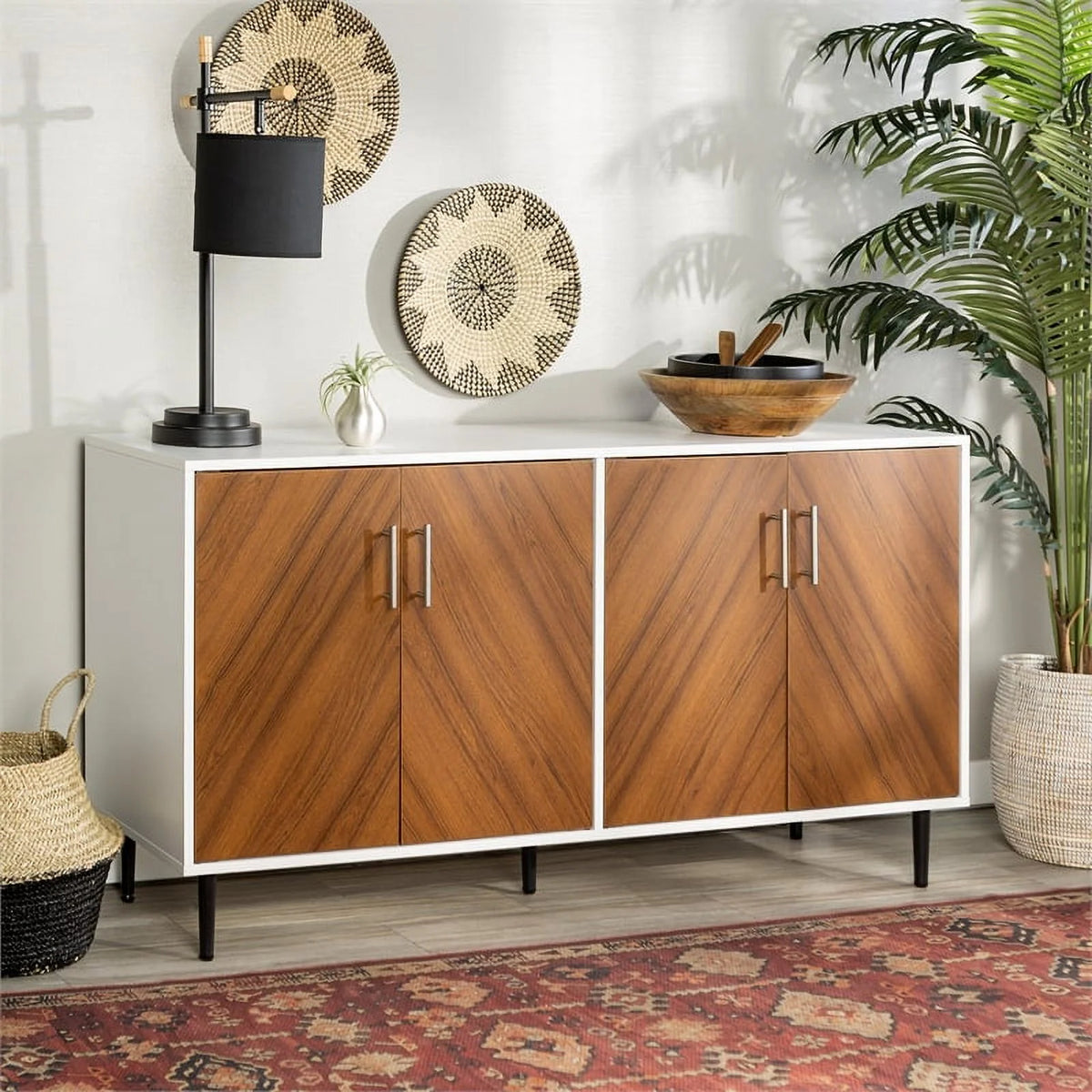 White Teak Wood Buffet X978487