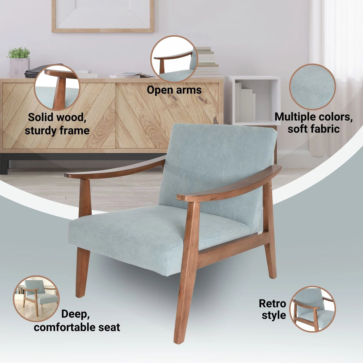 Mid Century Modern Upholstered Armchair N16891