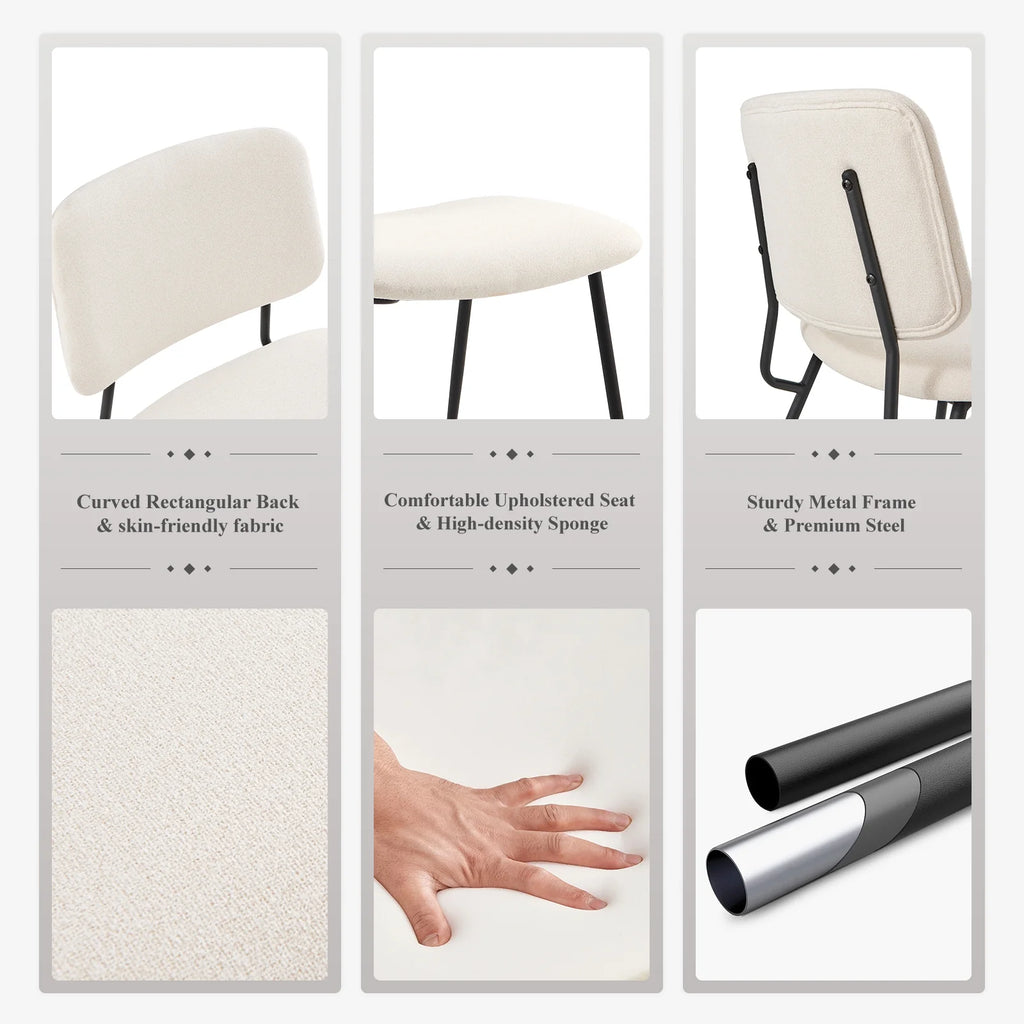 Cream Fabric Upholstered Dining Chairs Set of 6 Z742298