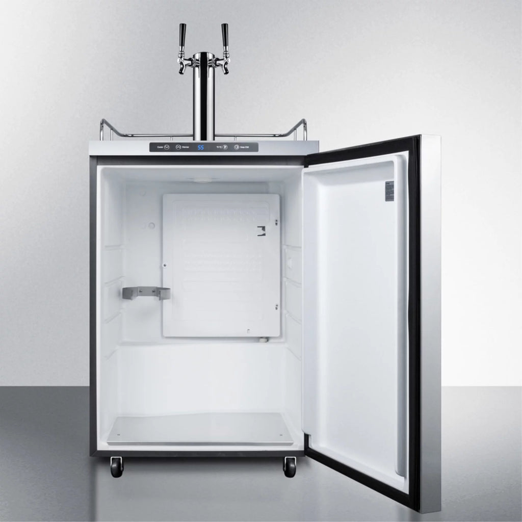24" Stainless Steel Outdoor Beer Dispenser with Dual Tap B44362
