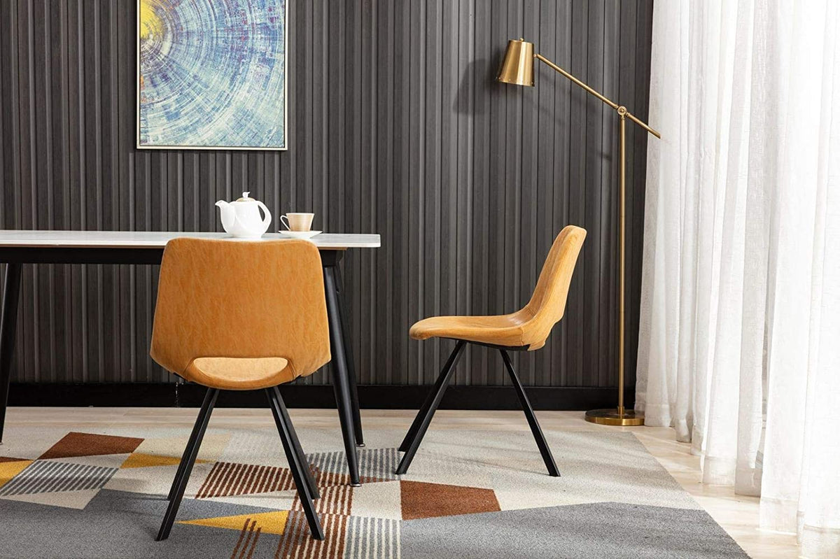Synthetic Leather Upholstered Dining Chairs Set of 2 Pcs Counter Bar Chairs J800823
