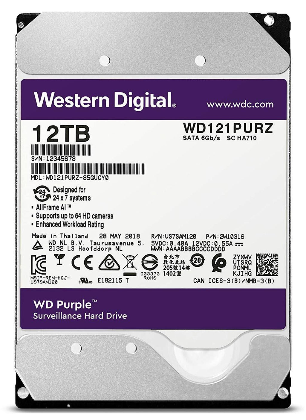 8 TB Surveillance Internal HDD SATA 6Gb/s 5,400 rpm P616623