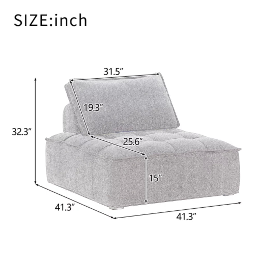 White Lambskin Sherpa Oversized Armless Accent Chair Y40854