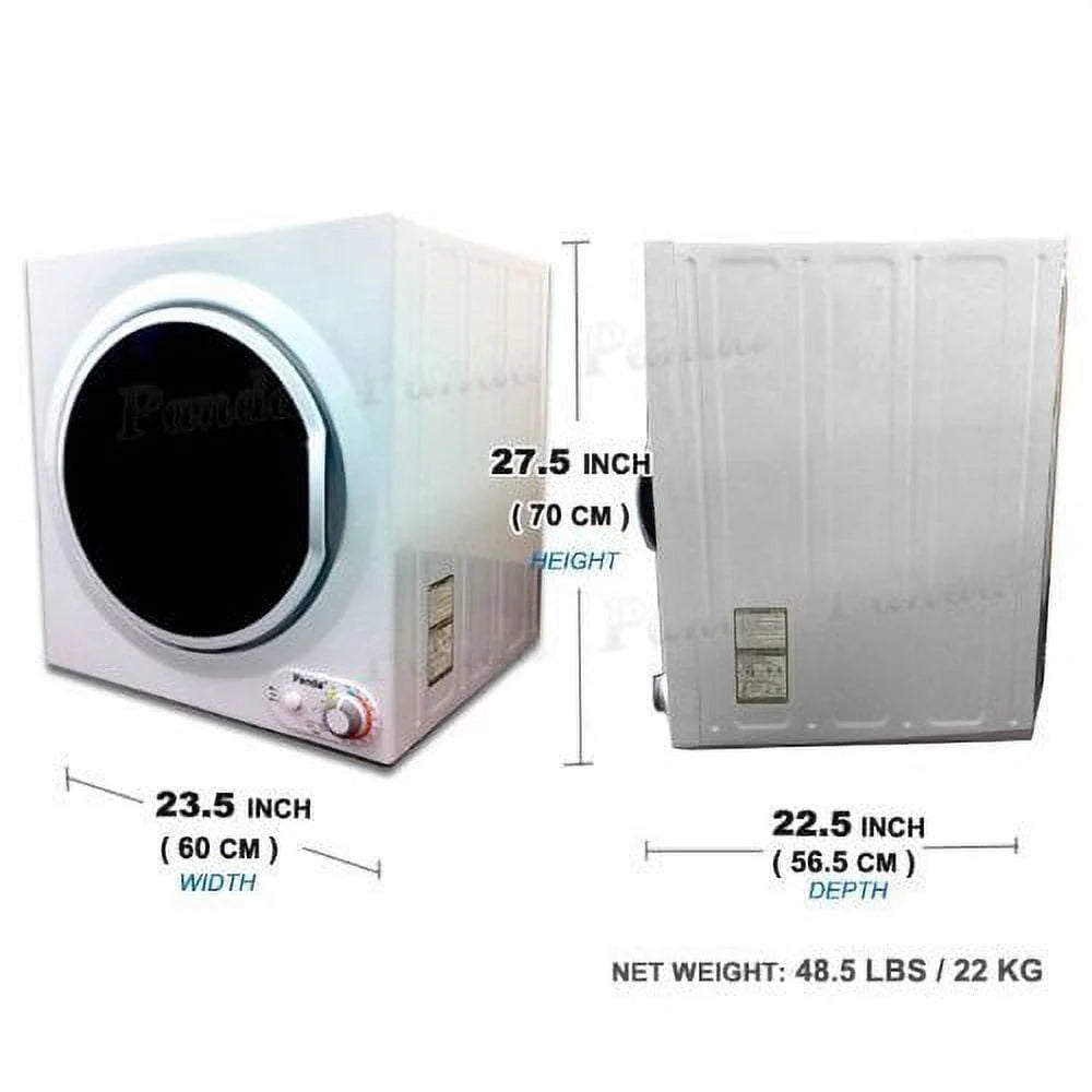 3.5 Cu.ft Compact Portable Electric Laundry Dryer, 13 Lbs Capacity, White and Black A395