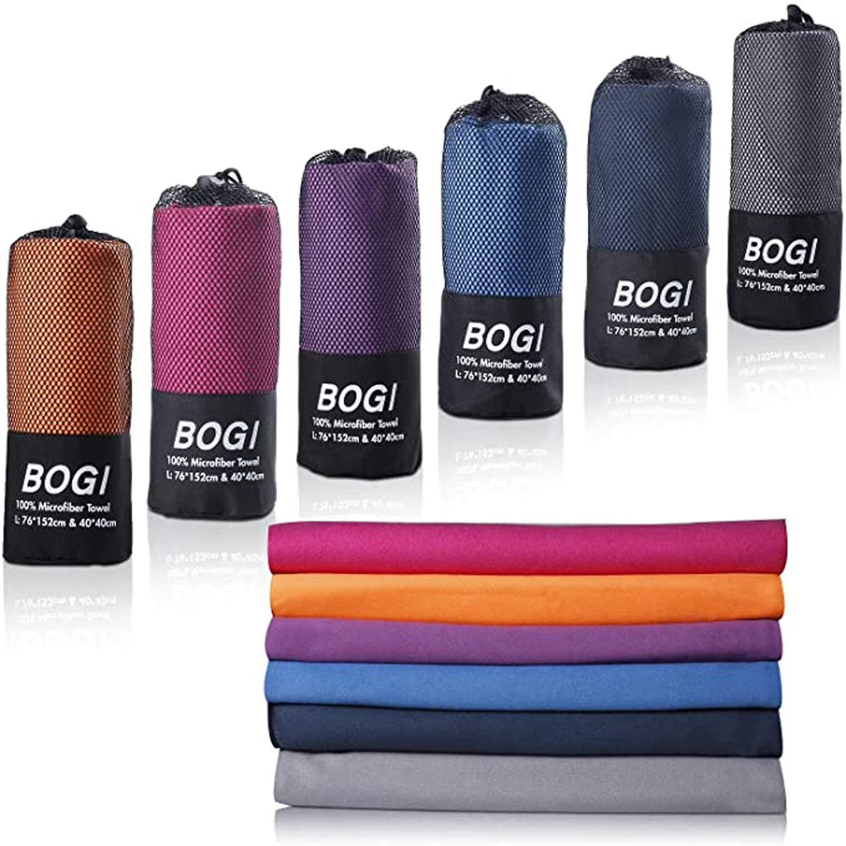 Grey Microfiber Travel Towel 2 Pcs 16''x32'' A5129