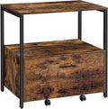 Rustic Brown Lateral File Cabinet with Storage Shelves V4239