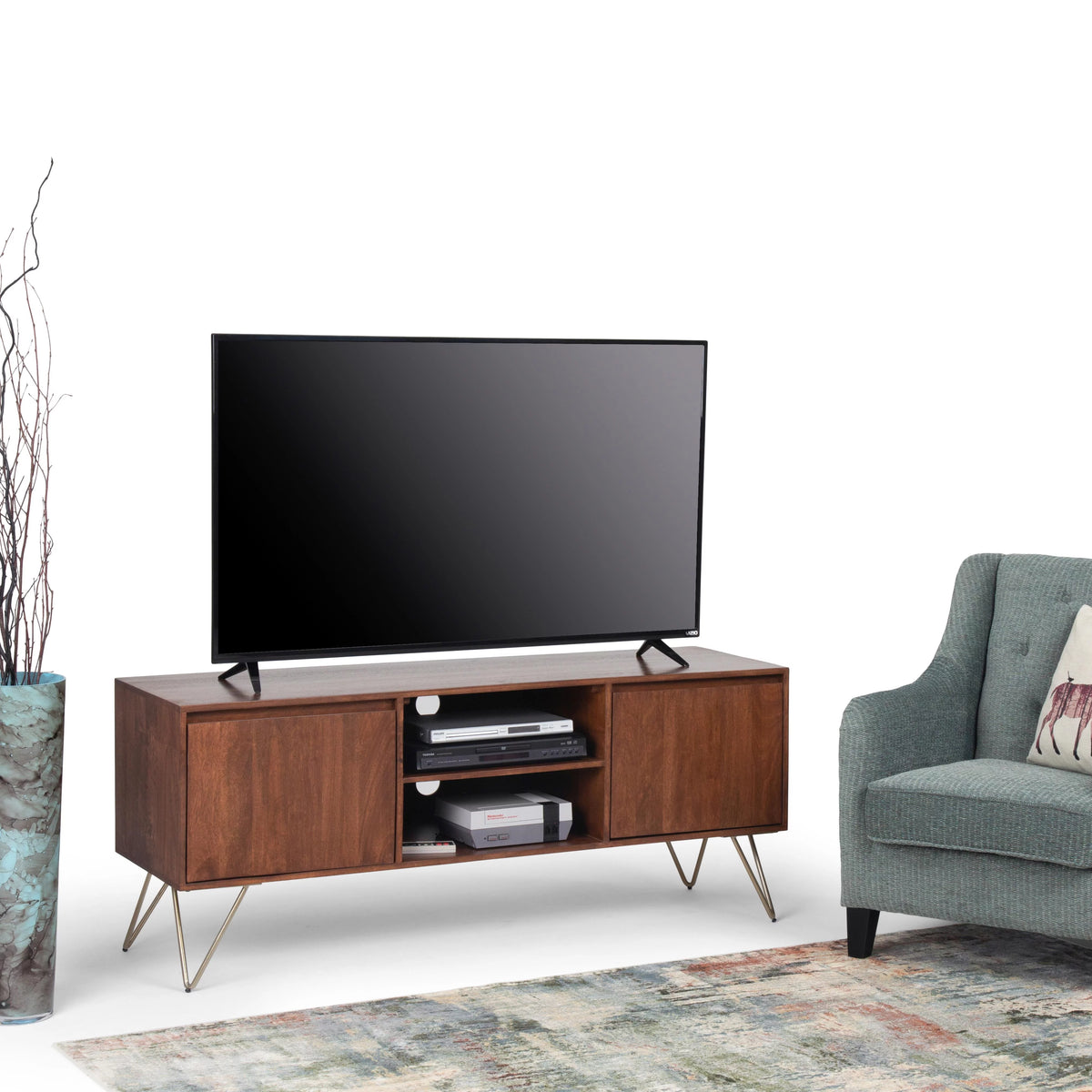 Umber Brown Stain TV Media Stand Y924