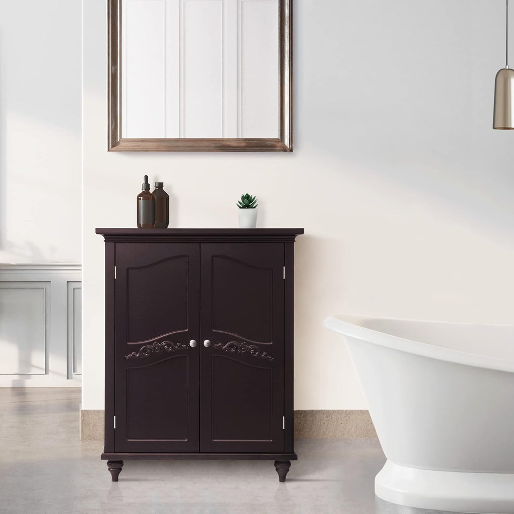 Freestanding Floor Cabinet with 2 Doors and 2 Adjustable Shelves U4459