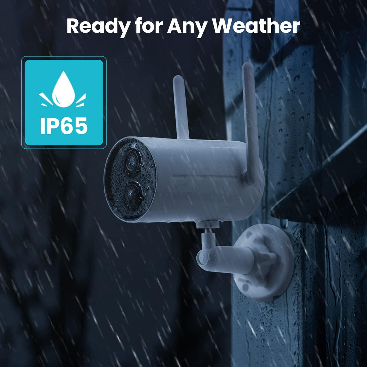 Wireless Outdoor Security Cameras with Spotlight, 1080P Rechargeable WiFi, Color Night Vision, IP65 Weatherproof M3891