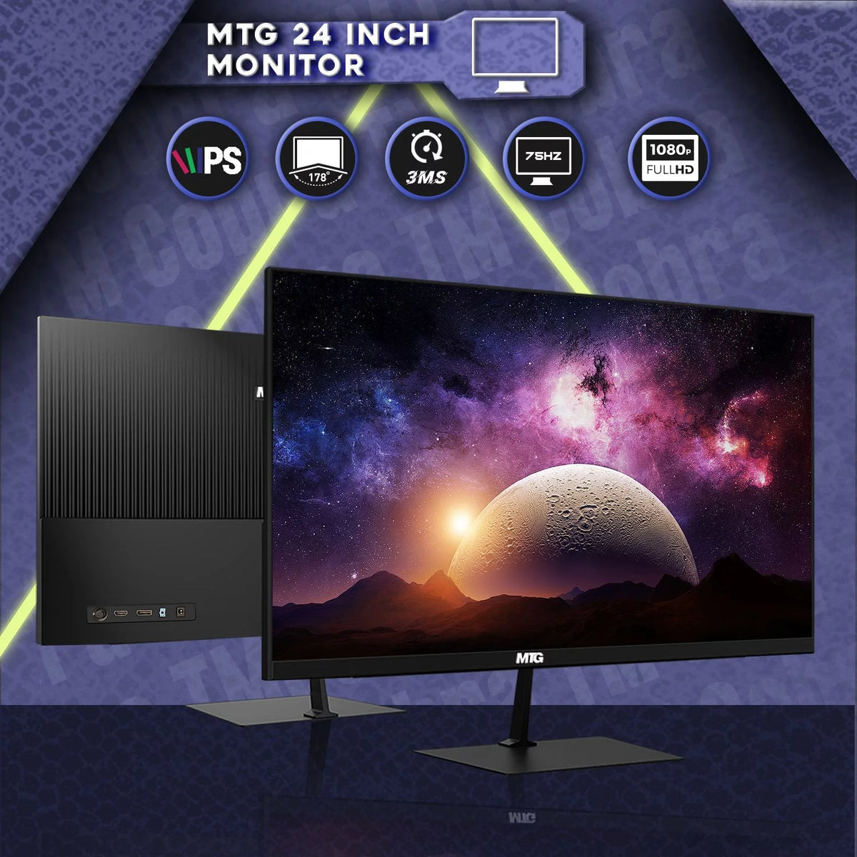 Restored Gaming Desktop PC, Intel Core i5 12th Gen, AMD RX 550, 16GB RAM, 1TB SSD, 4TB HDD, 24 Inch LED Monitor, Win 11 Home (Refurbished) K93339