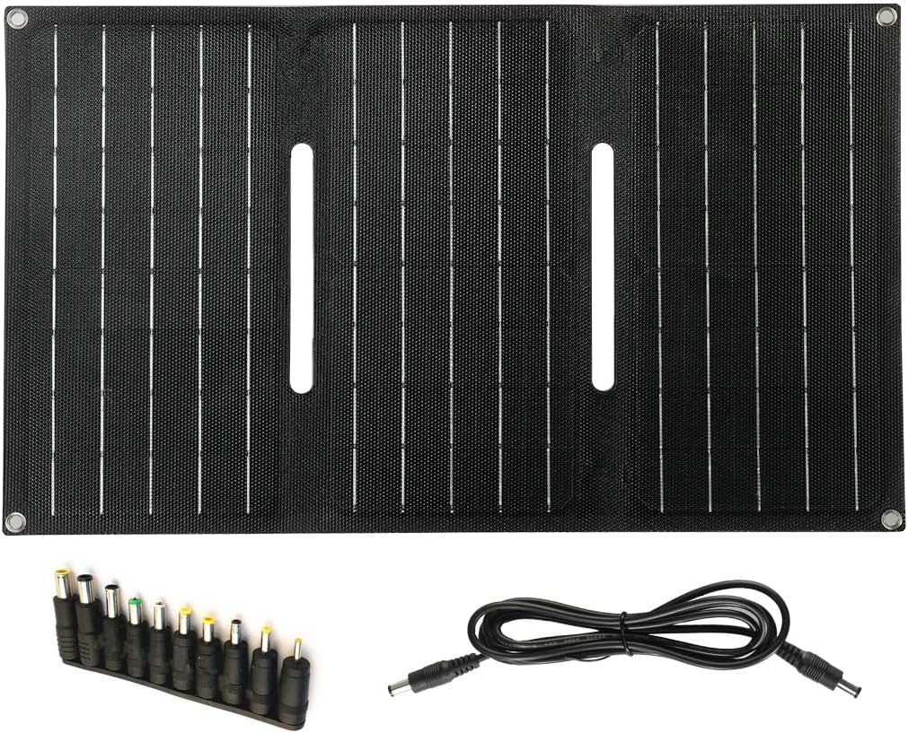 30W Foldable Solar Panel Battery Charger with USB Ports & DC Output F1435