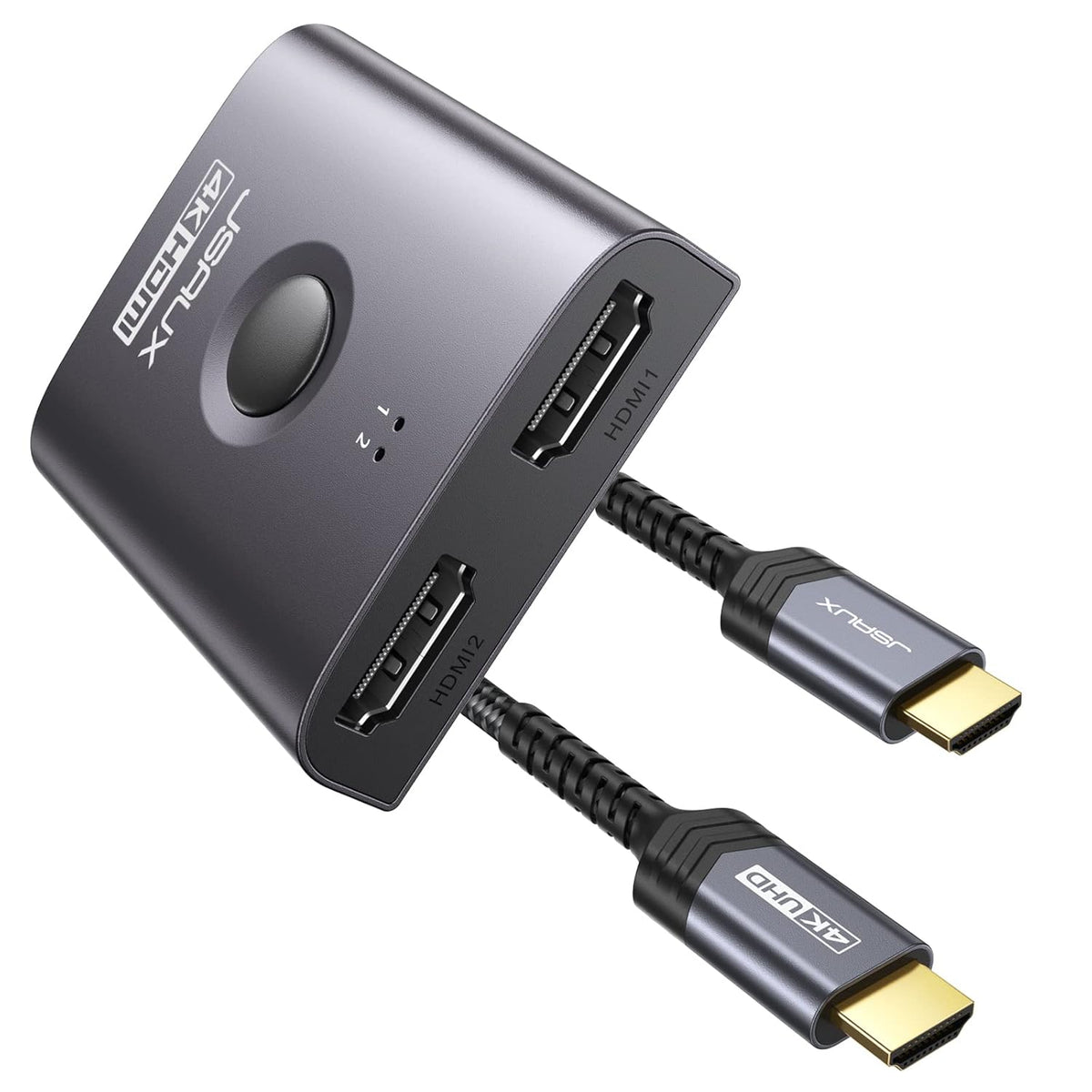 4K 60Hz HDMI Switch 2 in 1 Out Aluminum Bi-Directional Splitter Pack of 2 D982