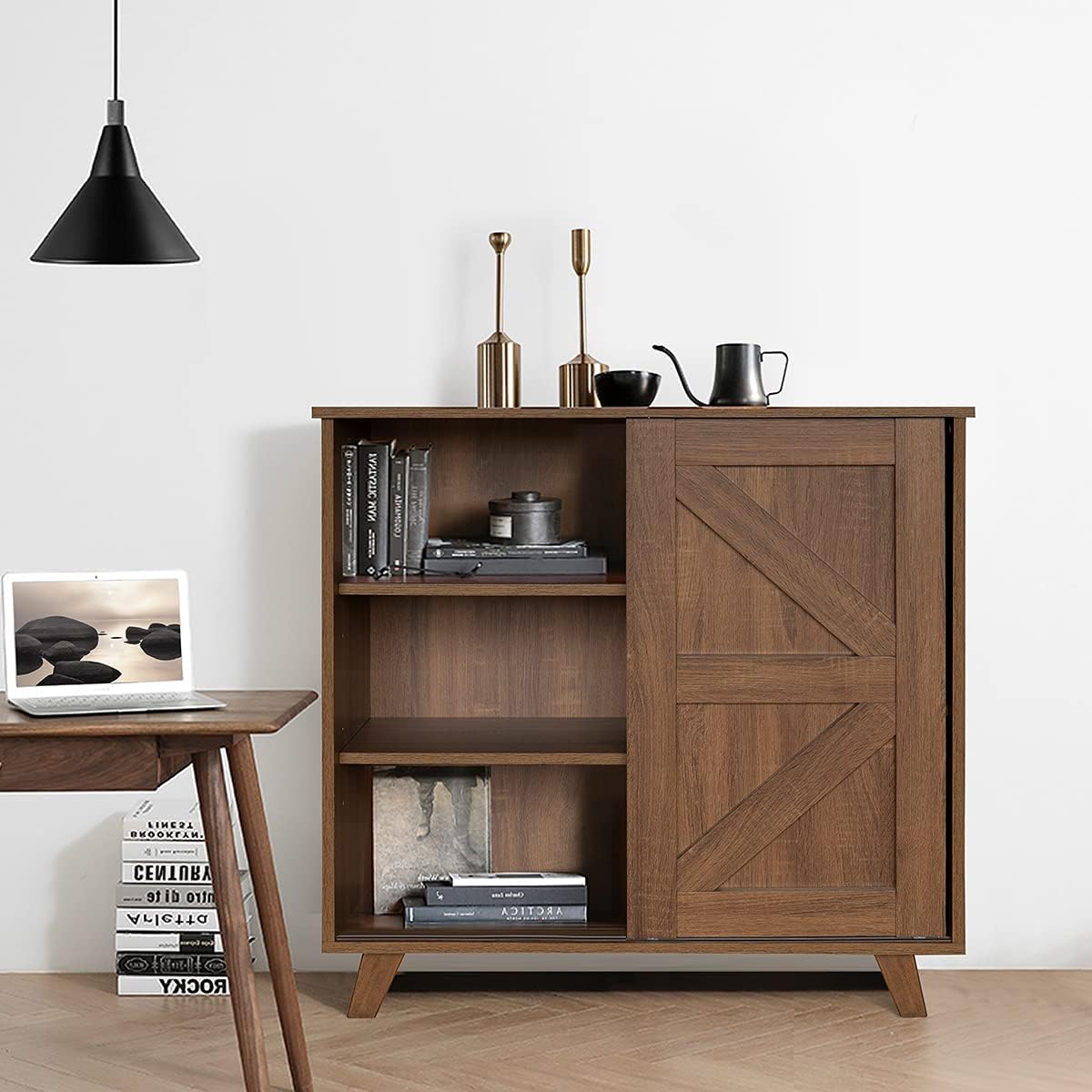 42 White Sliding Door Sideboard Buffet Storage Cabinet T201619