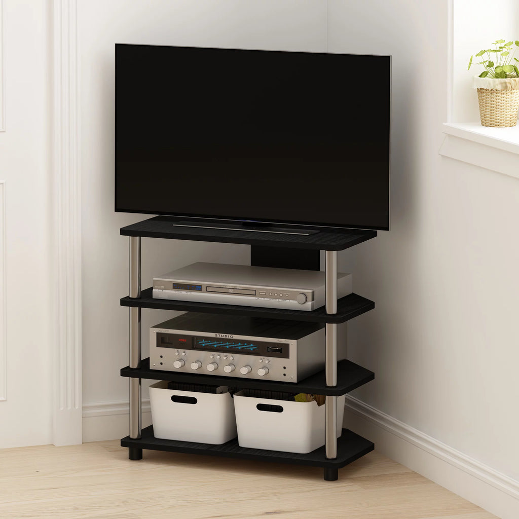 4-Tier TV Stand, Americano, Stainless Steel Z555