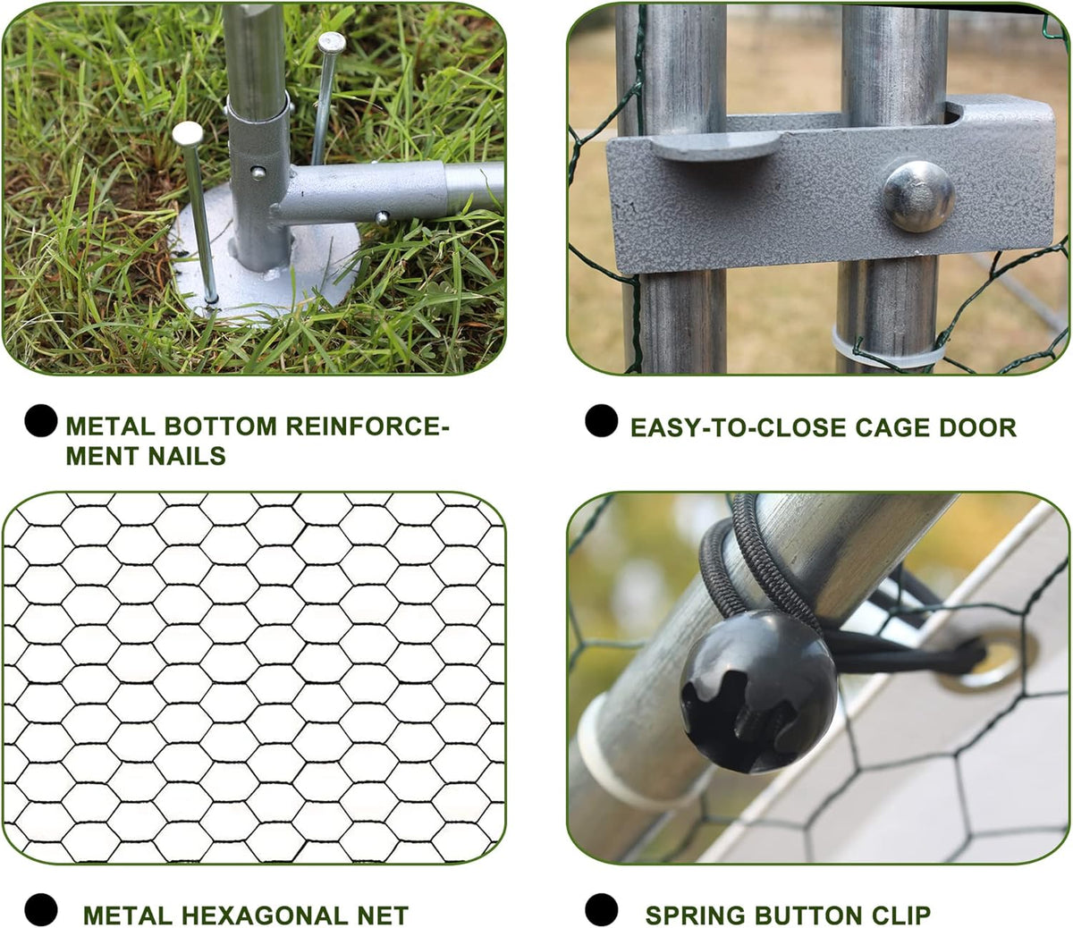 Large Metal Chicken Coop with Waterproof Cover, Anti-UV Cover for Outdoor (10' L x 25.5' W x 6.56' H) L53167