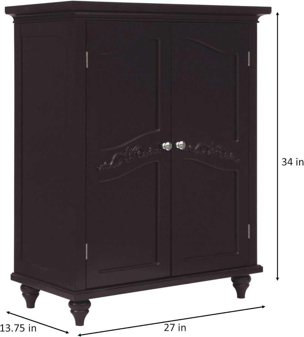 Freestanding Floor Cabinet with 2 Doors and 2 Adjustable Shelves U4459