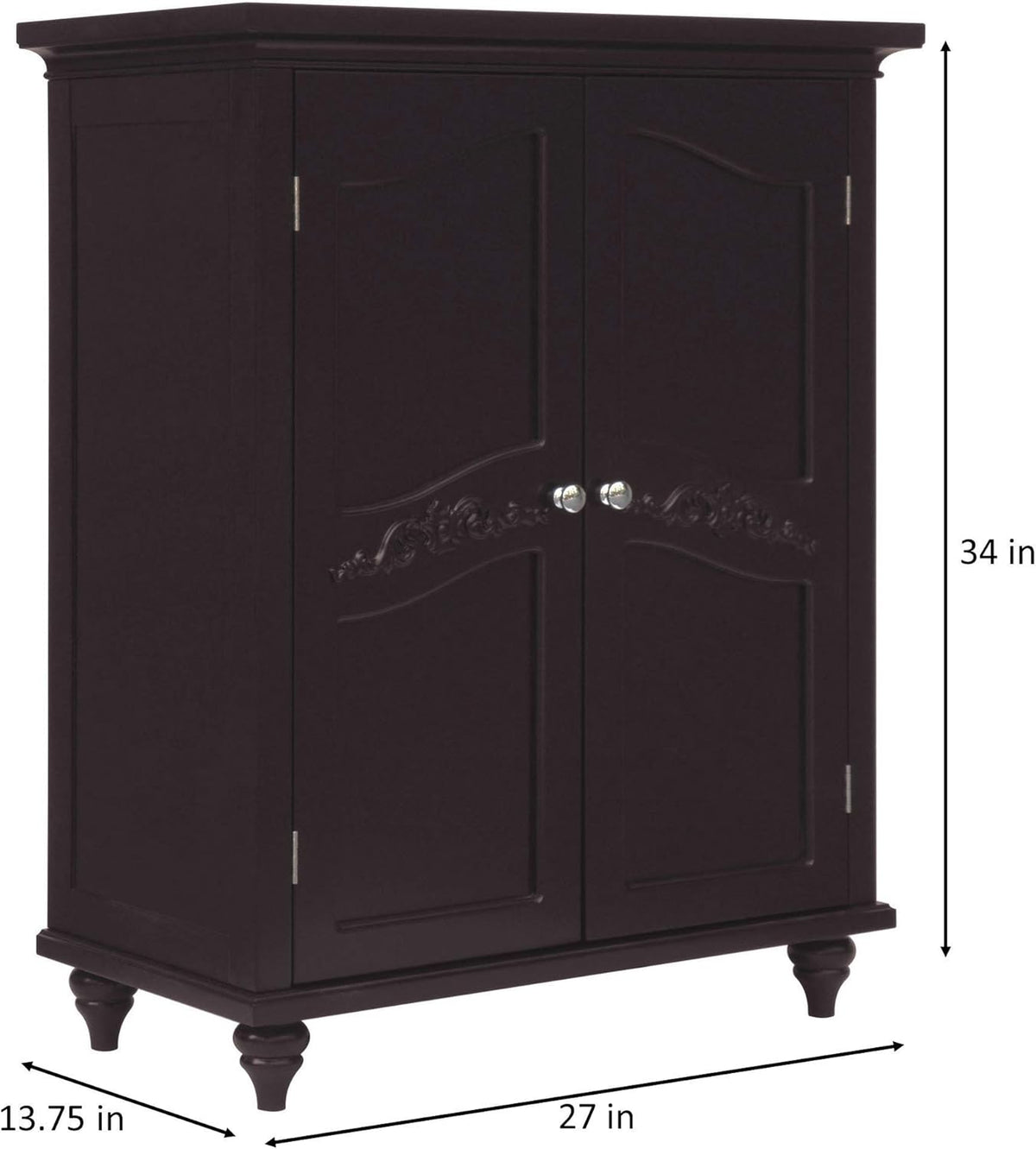 Freestanding Floor Cabinet with 2 Doors and 2 Adjustable Shelves U4459