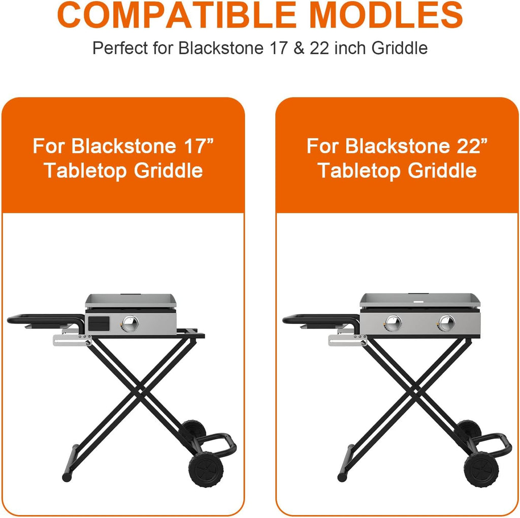 Folding Grill Cart with Side Shelf X1336