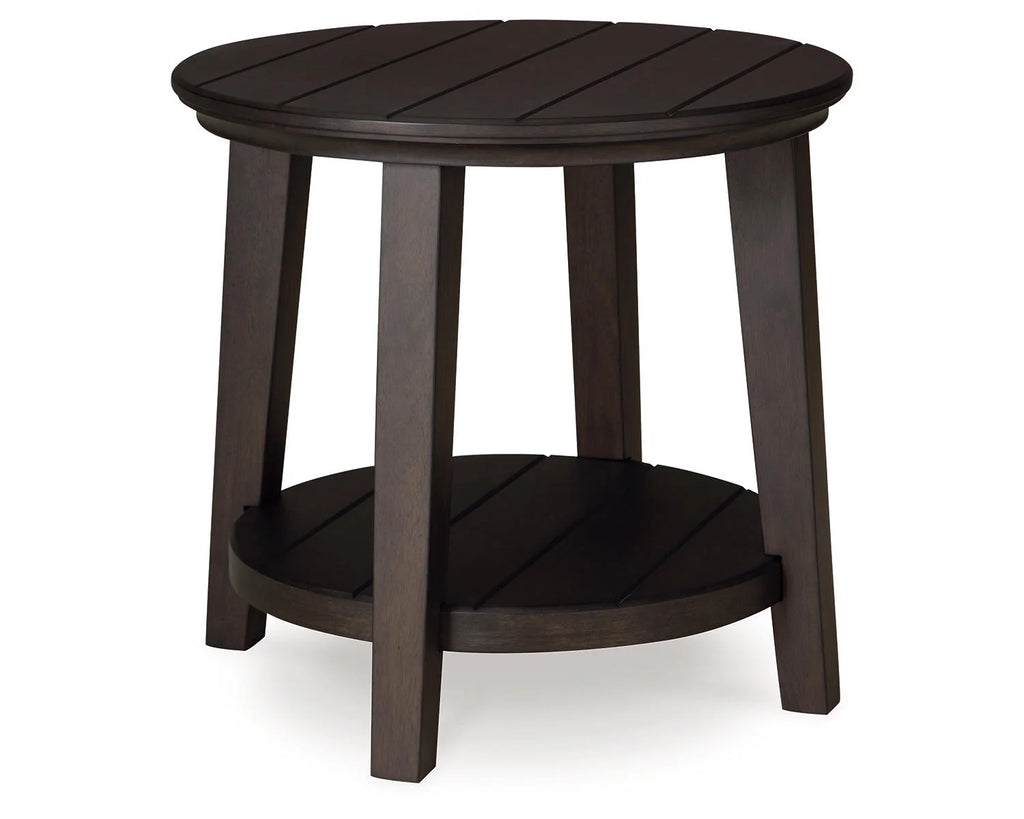 Dark Brown End Table with Lower Shelf N9842