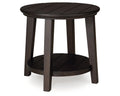 Dark Brown End Table with Lower Shelf N9842