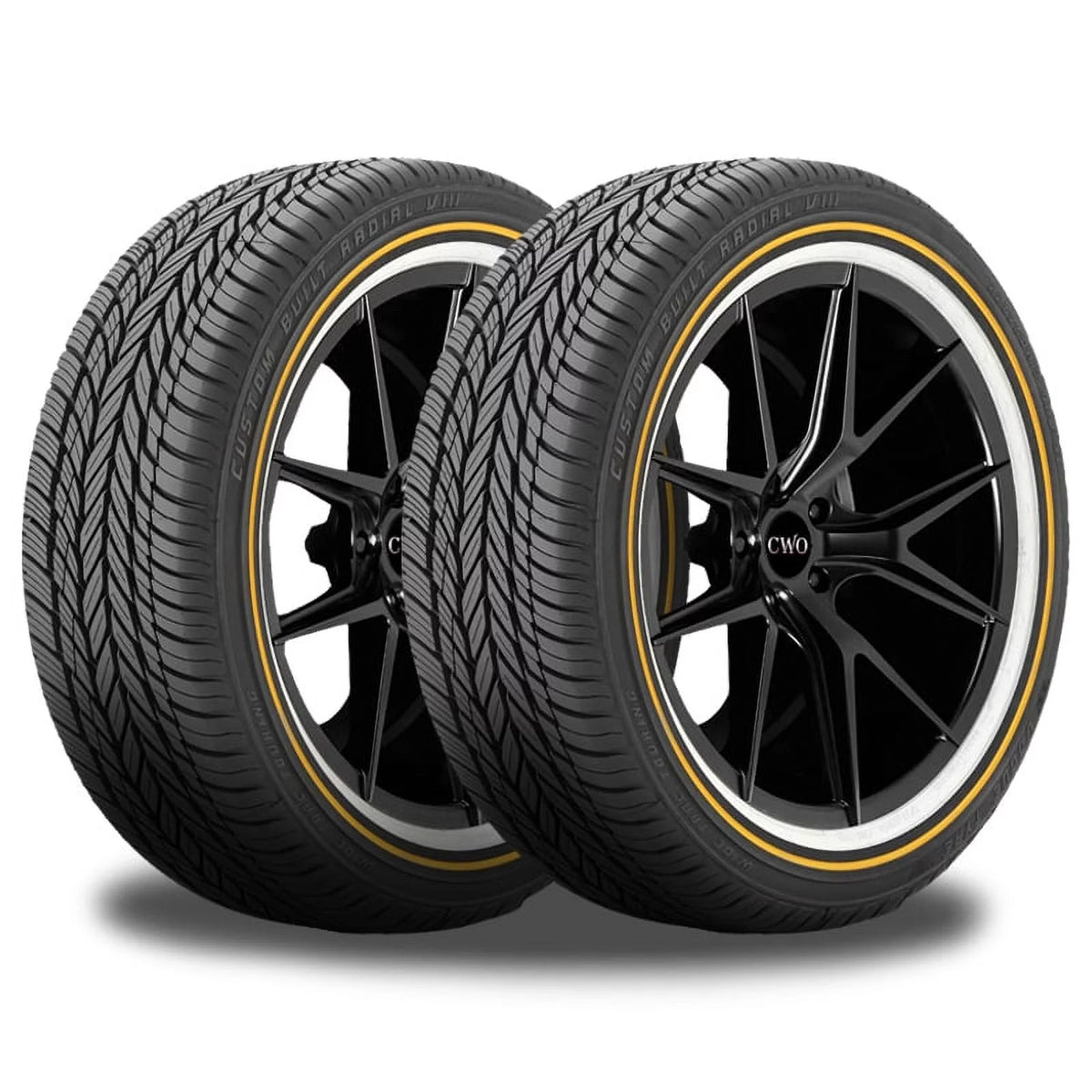 235/75R15 White/Gold Sidewall Tires Q406