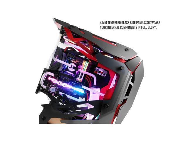 Black Red Aluminum ATX Mid Tower Computer Case D581972