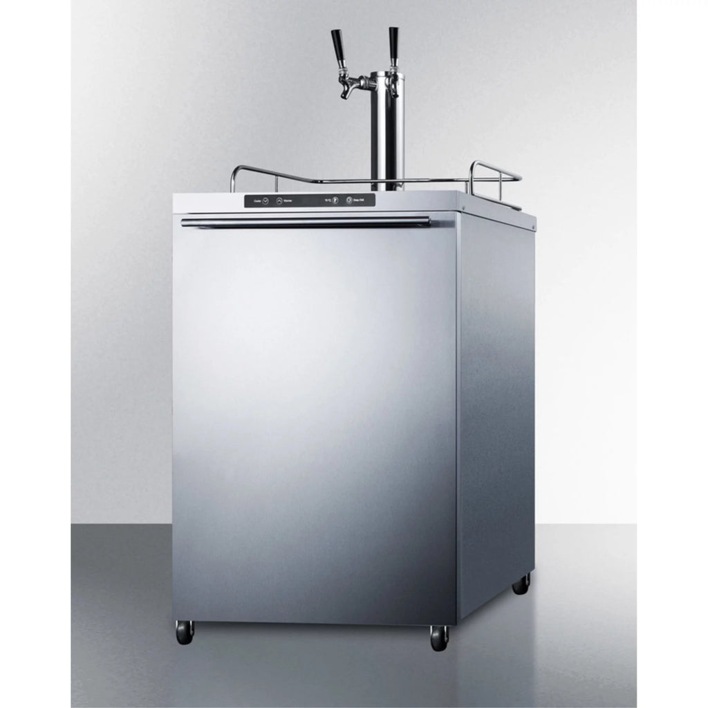 24" Stainless Steel Outdoor Beer Dispenser with Dual Tap B44362