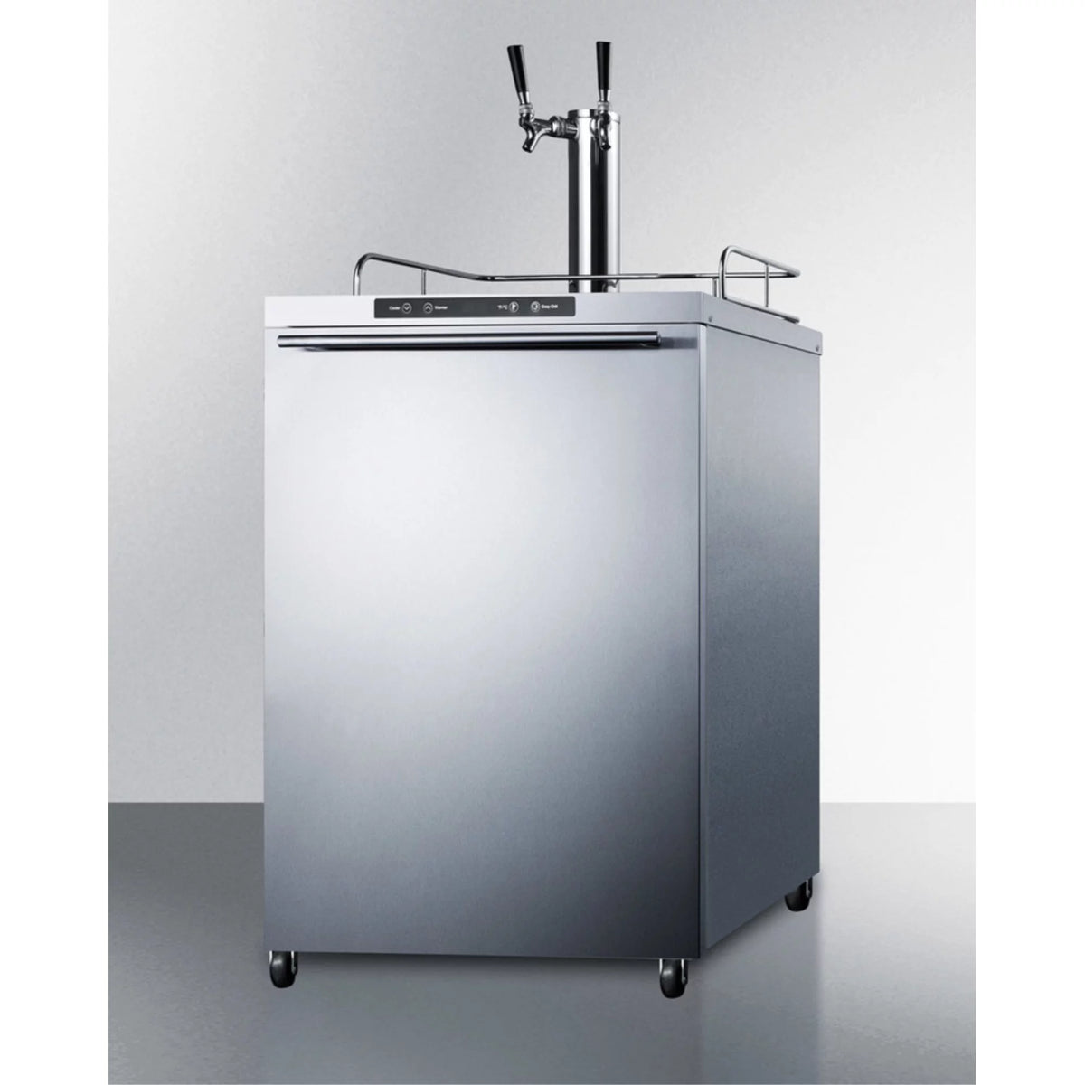 24" Stainless Steel Outdoor Beer Dispenser with Dual Tap B44362