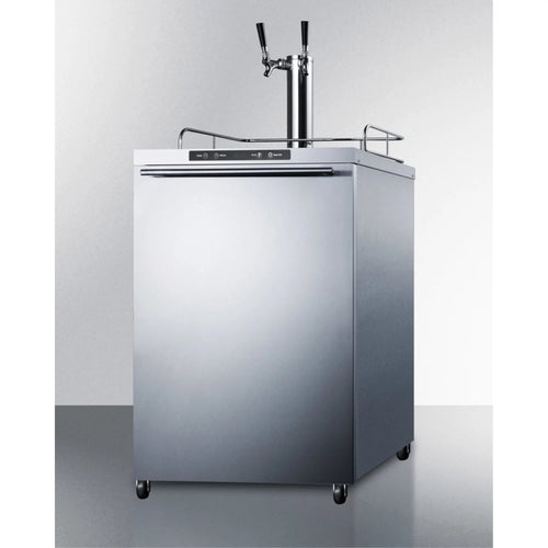 24" Stainless Steel Outdoor Beer Dispenser with Dual Tap B44362