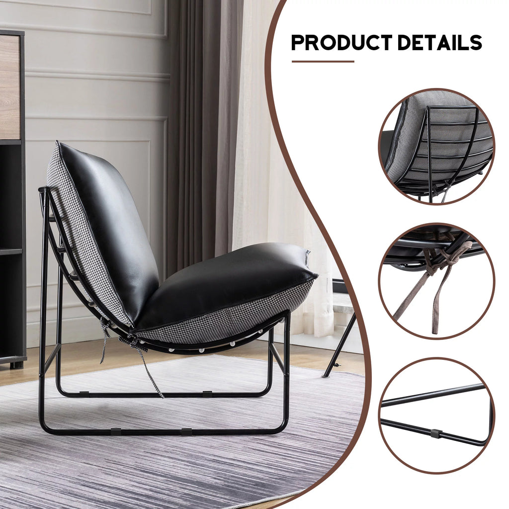 Metal Framed Accent Chair with Pillow I365