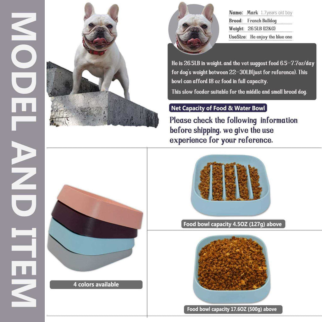 Slow Feeding Dog Bowl Striped Pattern F348