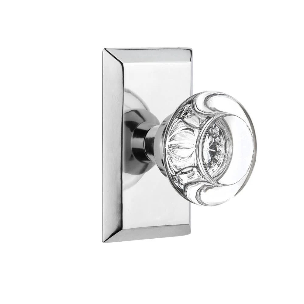Bright Chrome Crystal Glass Door Knob Y54681