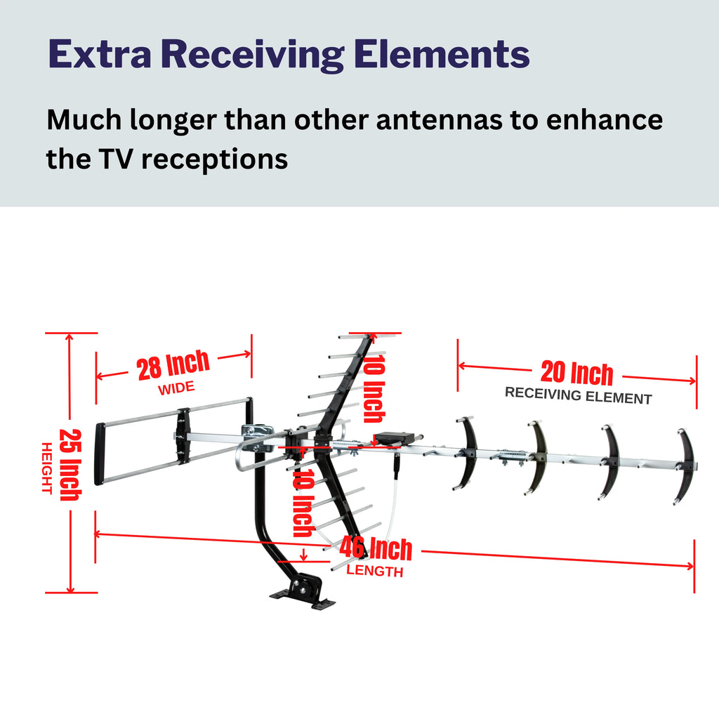 Outdoor HDTV Antenna with Mounting Pole O14396