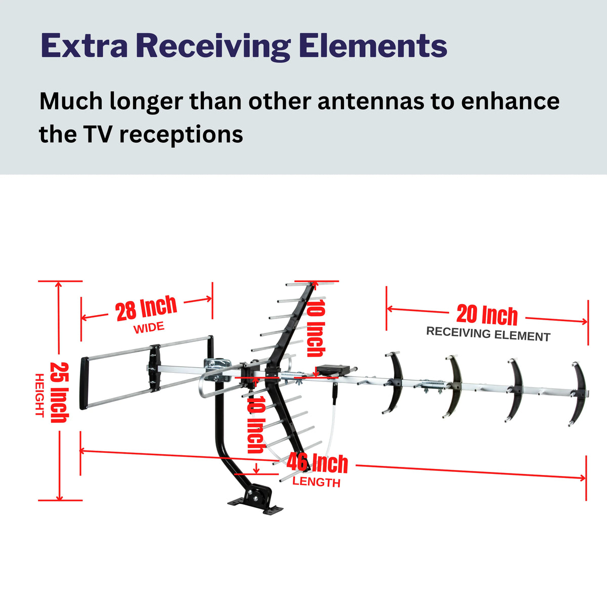 Outdoor HDTV Antenna with Mounting Pole O14396