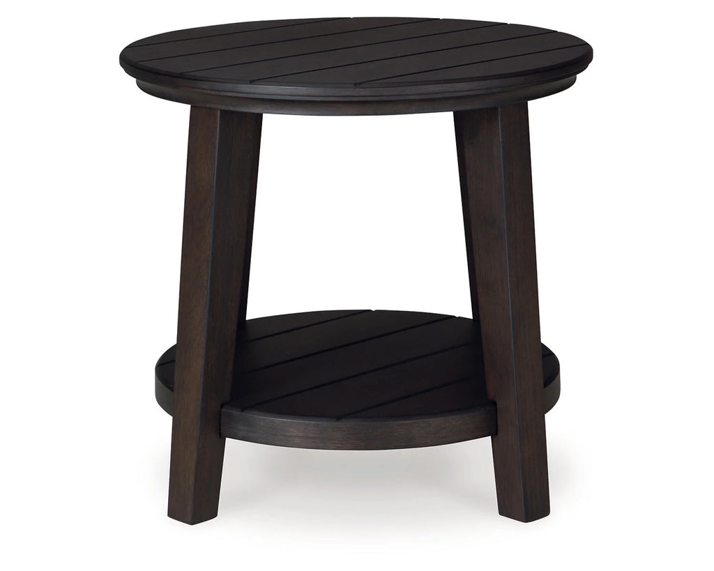 Dark Brown End Table with Lower Shelf N9842