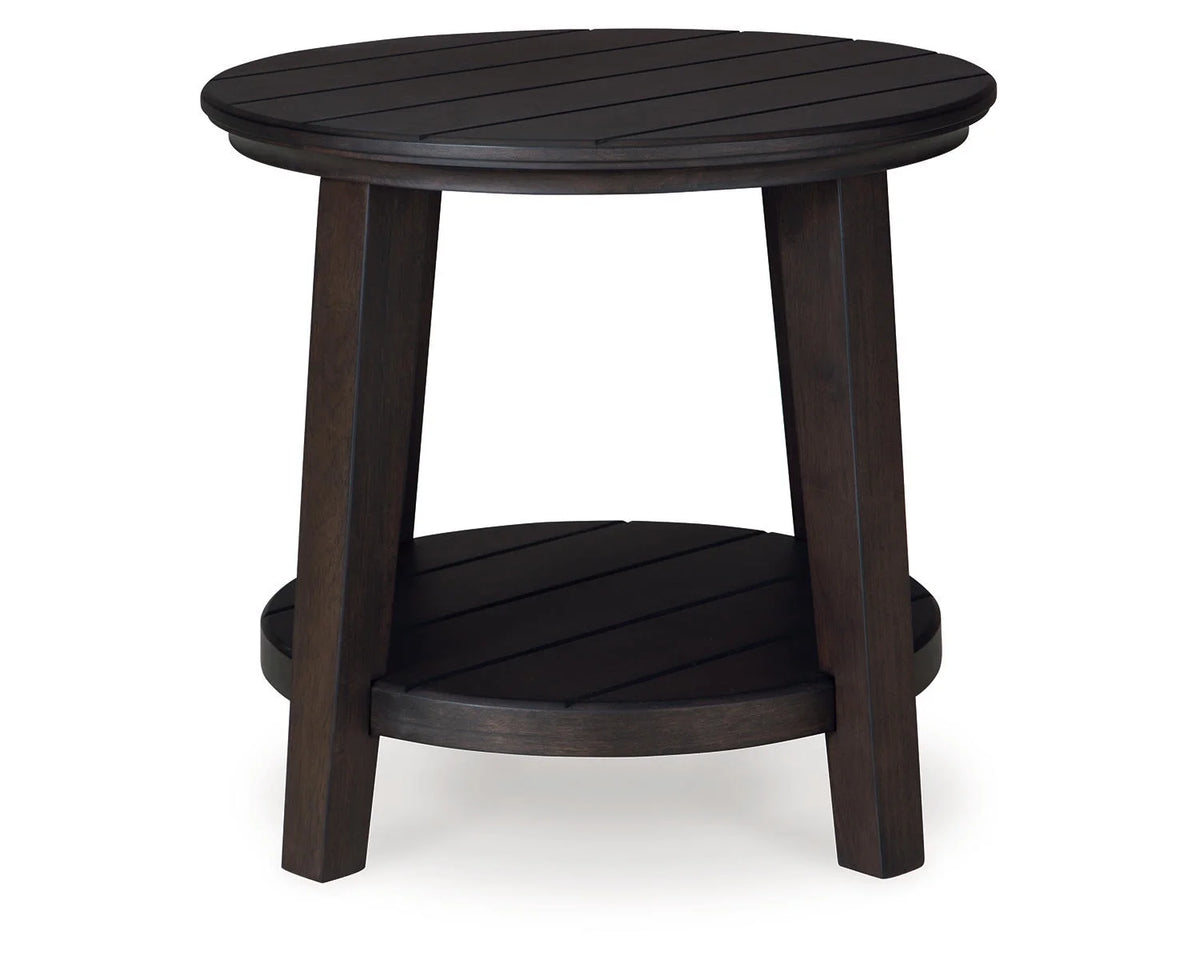 Dark Brown End Table with Lower Shelf N9842