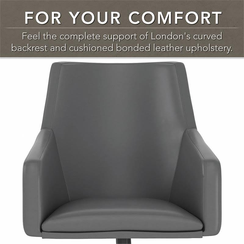 Dark Gray Leather Box Chair X629