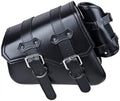 Left Black Soft PU Leather Solo Swing Arm Saddle Bag with Side Storage L8694