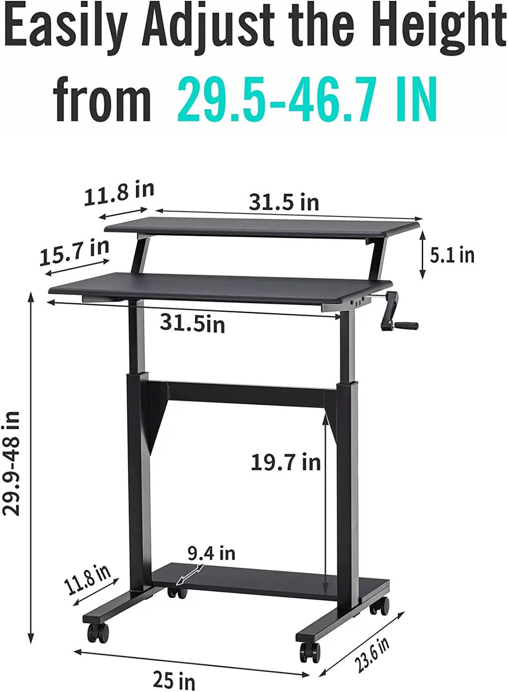 Adjustable Height Standing Desk Z620