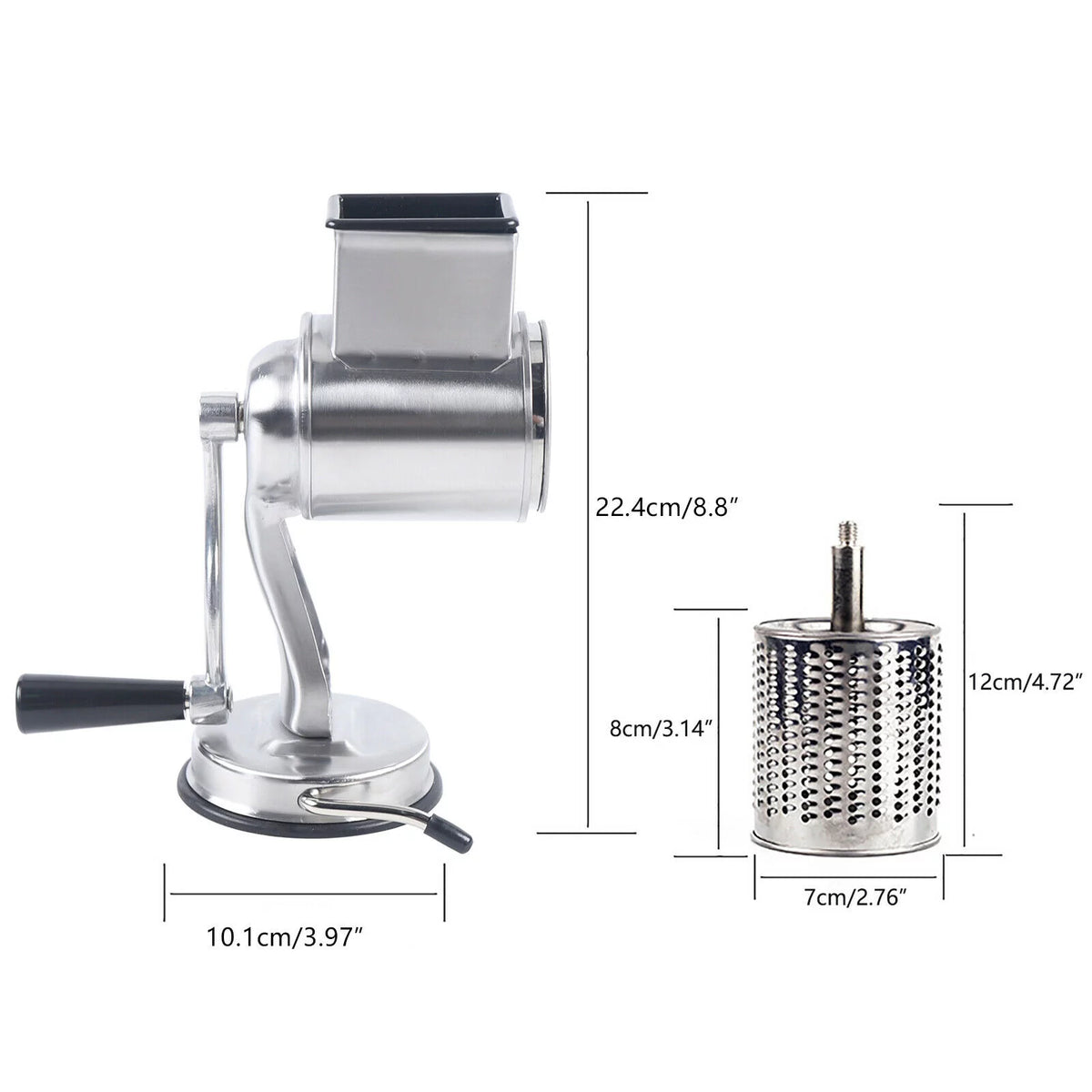 Stainless Steel Rotary Drum Grater with 5 Blades X3376